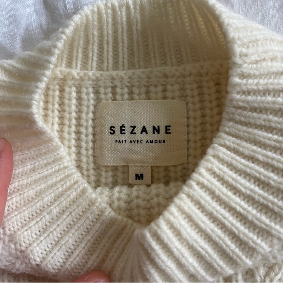 Sezane White Crew Neck Sweater - Picture 5 of 5
